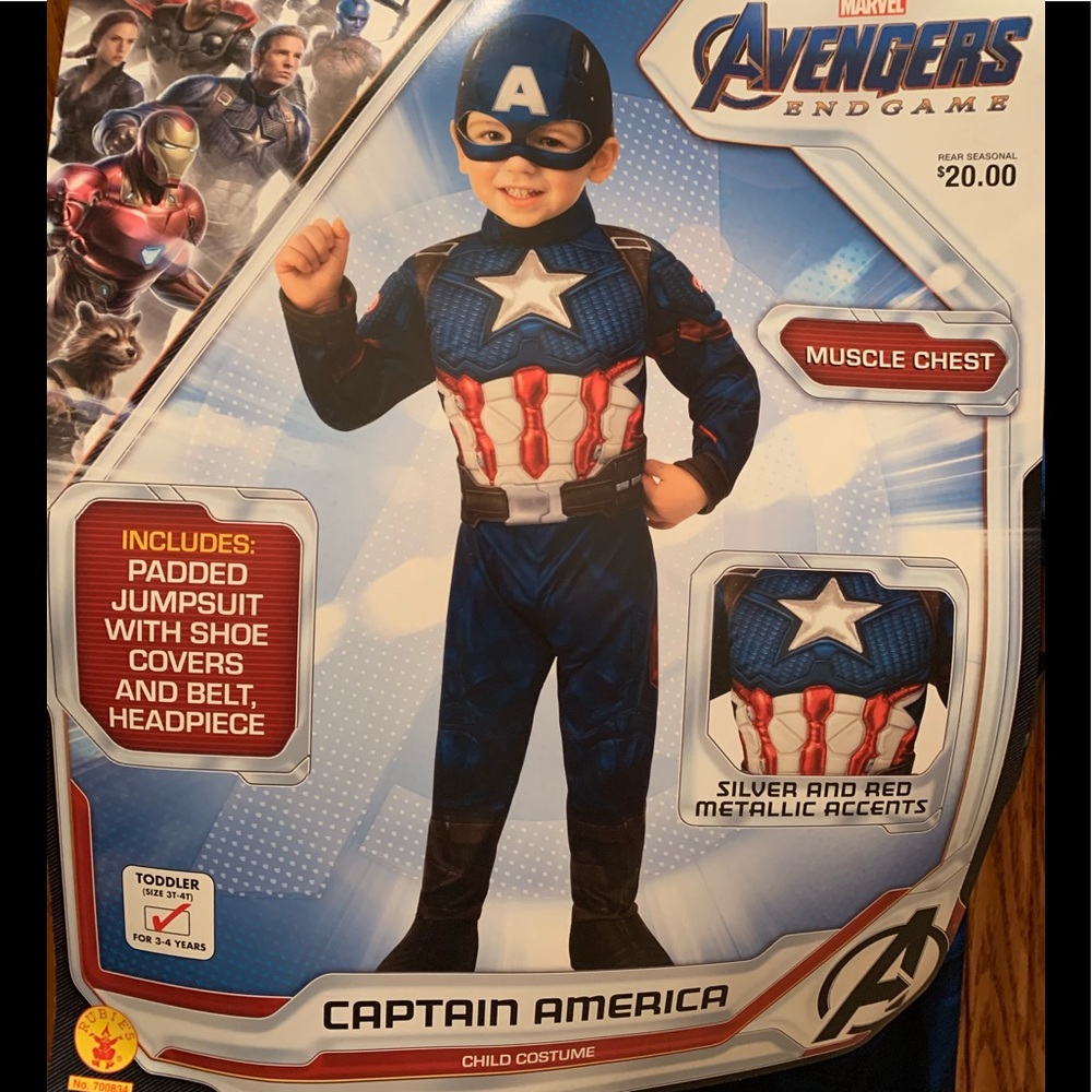 Captain America child super hero costume